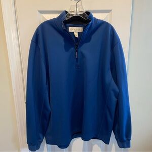TEHAMA Blue Mens Large Pullover Long Sleeve Shirt Lined Quiet‎ Luxury Classic